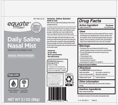 Principal Display Panel (Equate Daily Saline Nasal Spray)